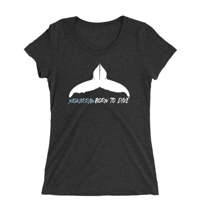 Tee shirt plongée femme col large baleine à bosse noir