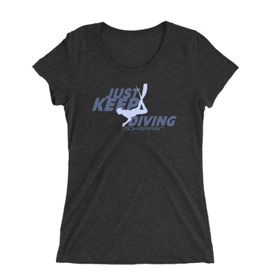 Tee shirt plongée femme col large just keep diving noir