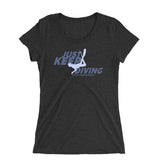 Diving t-shirt woman wide collar just keep diving black
