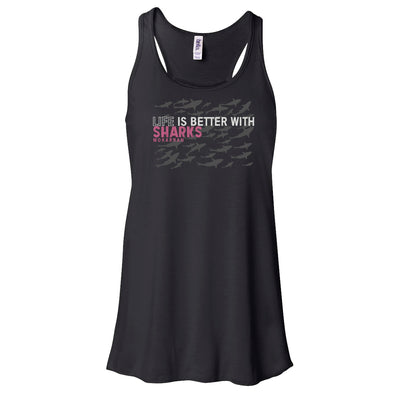 Dos nageur plongée femme life is better with sharks noir