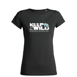 Keep it wild black round neck diving t-shirt for women