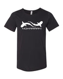 Shark diving t-shirt raw collar for man black