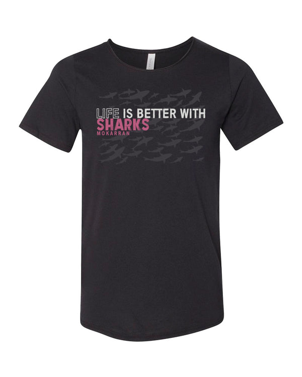 Tee shirt plongée noir pour homme life is better with sharks