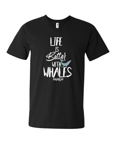 Tee shirt plongée gris foncé pour homme life is better with whale noir