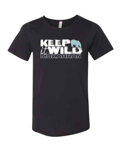 Tee shirt ours polaire noir col brut pour homme