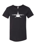 Black hammerhead shark diving t-shirt raw collar for man