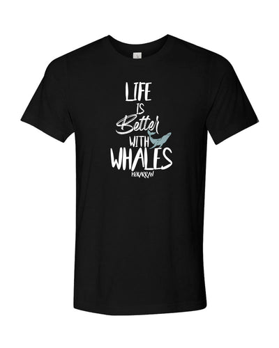 Tee shirt plongée gris foncé pour homme life is better with whale noir