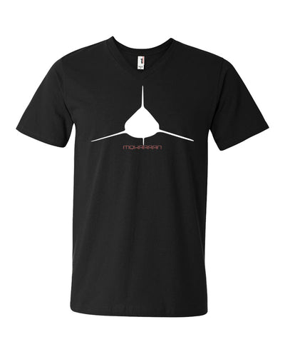 Tee shirt plongée col en v pour homme requin longimanus noir