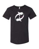 Black diving t-shirt whale shark raw collar for man