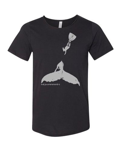 Tee shirt baleine à bosse noir pour homme 