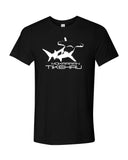 Tikehau large hammerhead shark diving t-shirt black