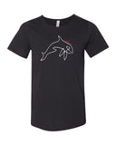 black diving t-shirt orca raw collar for man