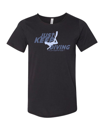 Tee shirt plongée just keep diving noir col brut pour homme