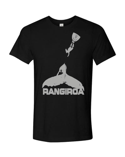 tee shirt plongée rangiroa baleine a bosse noir