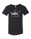 Black men's hammerhead shark diving t-shirt