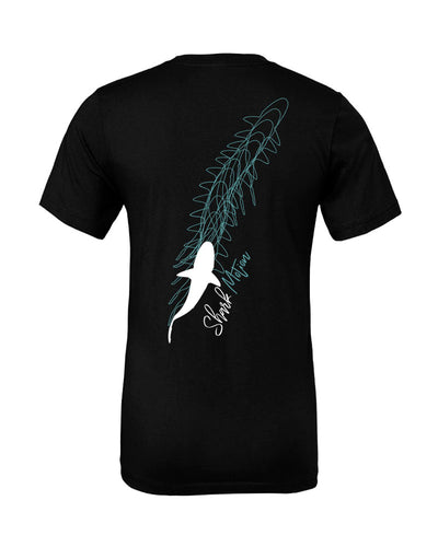 T shirt plongée noir nage du requin