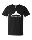 Men's v-neck diving t-shirt black humpback whale