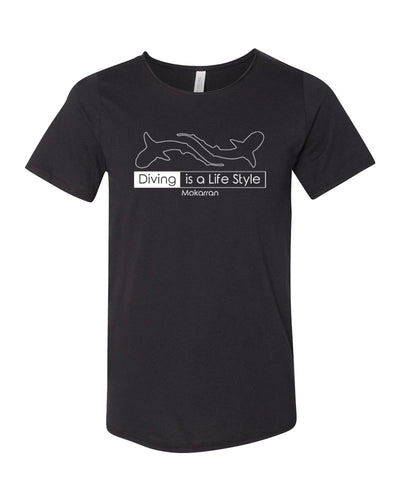 Tee shirt plongée Diving is a life style noir col brut pour homme