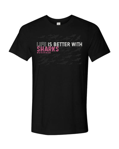 Tee shirt plongée noir requin pour homme Life is Better with sharks