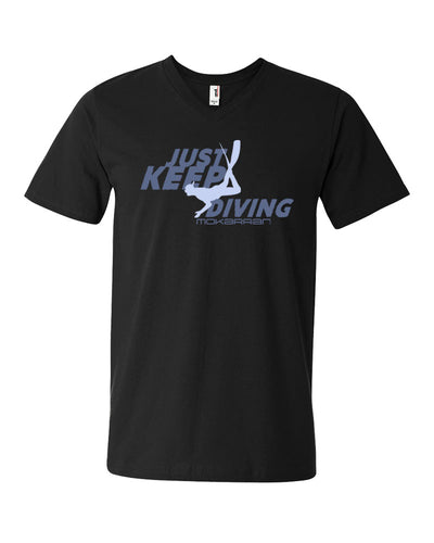 Tee shirt plongée col v homme just keep diving noir