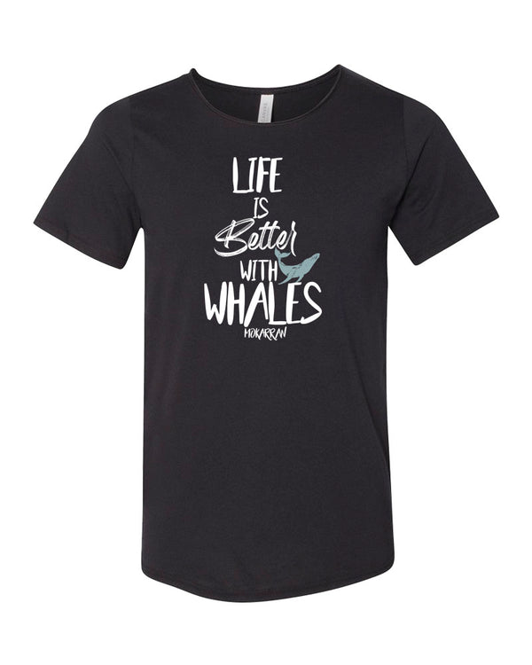 Tee shirt plongée gris foncé pour homme life is better with whale noir