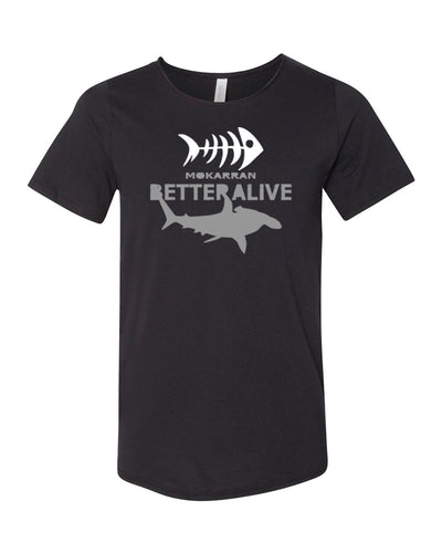 Tee shirt requin marteau noir pour homme 