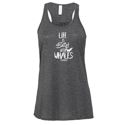 Dos nageur plongée femme life is better with whale gris