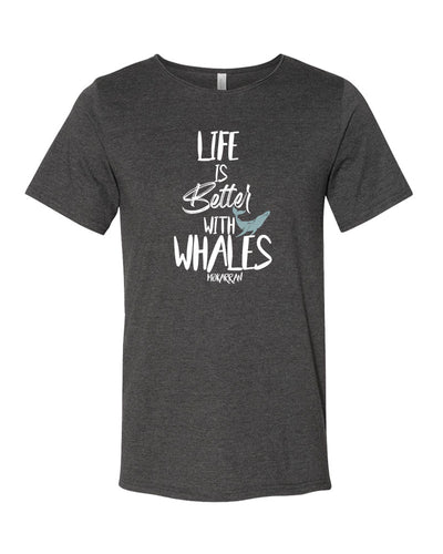 Tee shirt plongée gris foncé pour homme life is better with whale gris