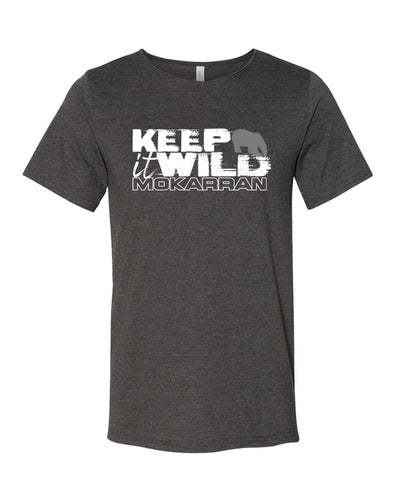 Tee shirt ours polaire gris foncé col brut pour homme