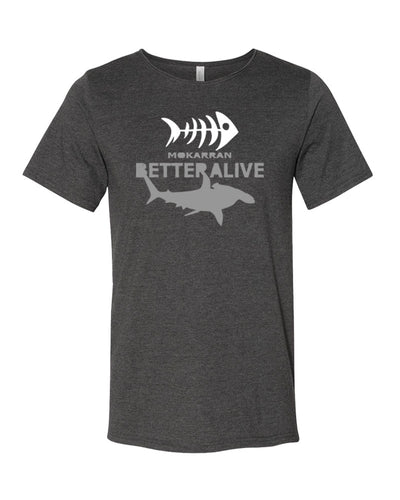 Tee shirt requin marteau gris foncé pour homme 