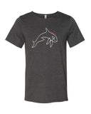Dark gray diving t-shirt orca raw collar for man