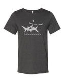 Dark gray hammerhead shark diving t-shirt for men