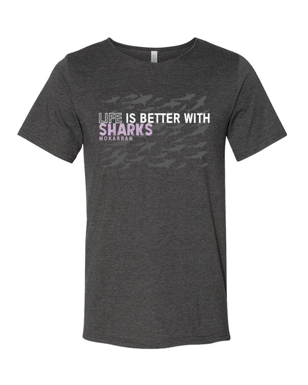 Tee shirt plongée gris foncé pour homme life is better with sharks