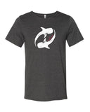 Dark gray diving t-shirt whale shark raw collar for man