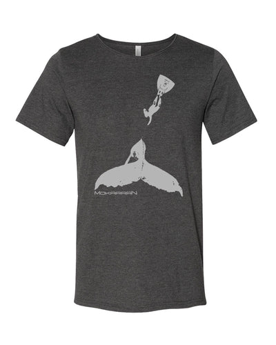 Tee shirt baleine à bosse gris foncé pour homme 