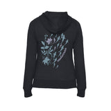 Diving sweatshirt with zip and thick hood woman school of sharks black