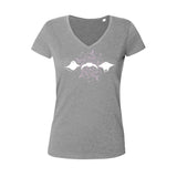 Heather gray t-shirt for women diving manta ray