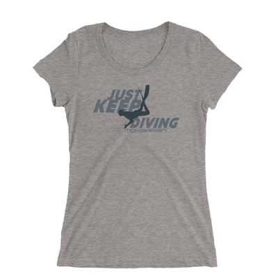 Tee shirt plongée femme col large just keep diving gris