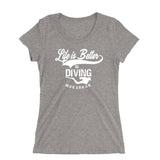 Wide-neck diving t-shirt for women Life is better in diving gray