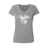Tee shirts à col V pour femme life is better in diving gris
