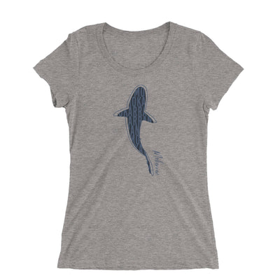 Tee shirt plongée à col large pour femme requin gris