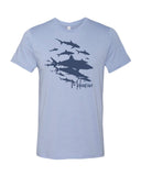 Tee shirts plongée mur de requin bleu chiné