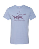 tee shirt plongée requin mokarran bleu chiné