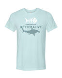 Ice blue hammerhead shark diving t-shirts