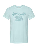 Tee shirts plongée requin marteau bleu glacé chiné
