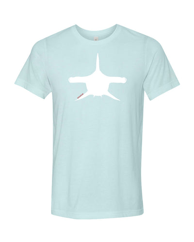 Tee shirts plongée requin marteau bleu glacé chiné