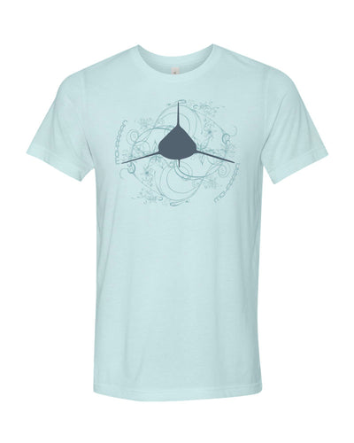 t shirt plongeur bleu glacé requin longimanus