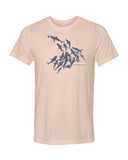Heather peach color shark wall diving t-shirts