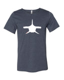 Men's hammerhead shark diving t-shirt with raw collar navy