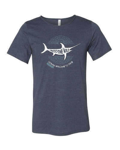 Tee shirt plongée espadon col brut pour homme navy